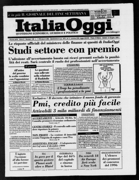 Italia oggi : quotidiano di economia finanza e politica